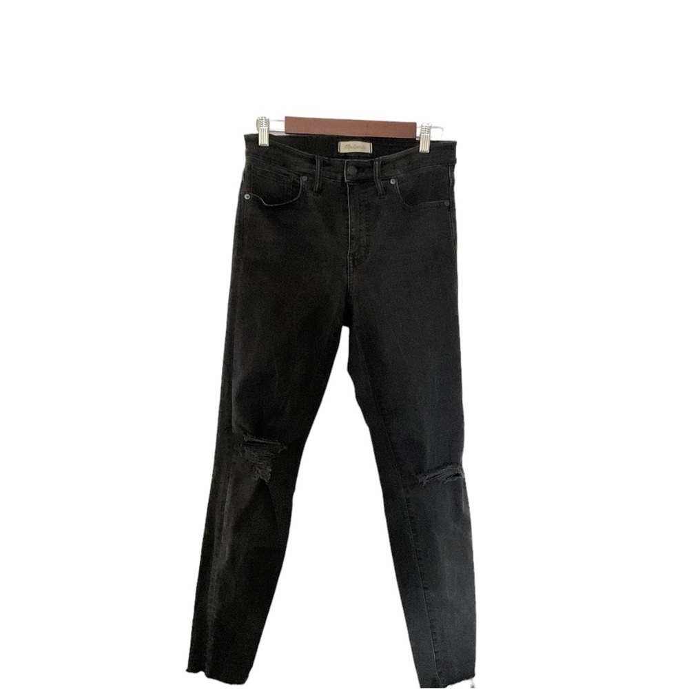 Madewell Distressed High Rise Skinny Jeans‎ Size 28 Black